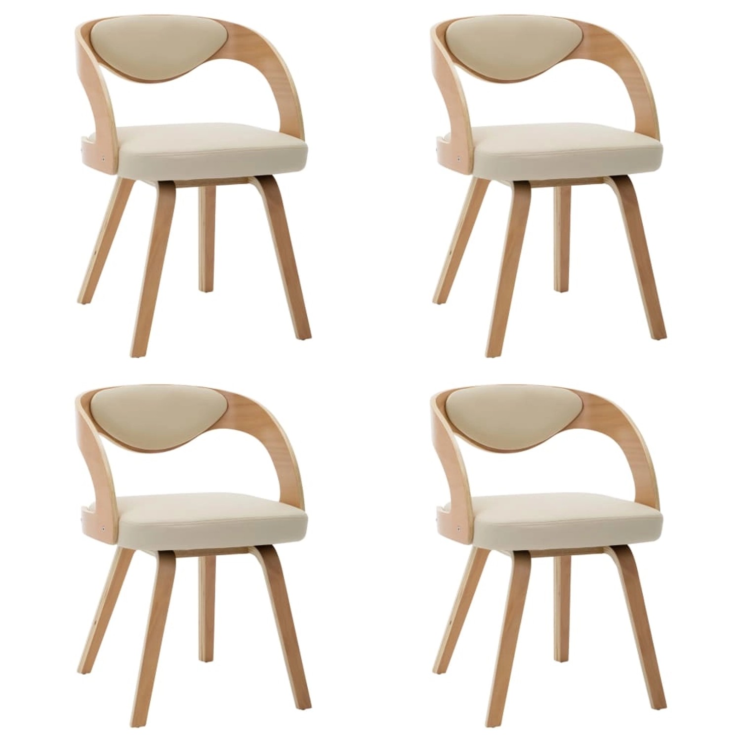 vidaXL Esszimmerstühle 4 Stk Creme Bugholz und Kunstleder 278844 günstig online kaufen