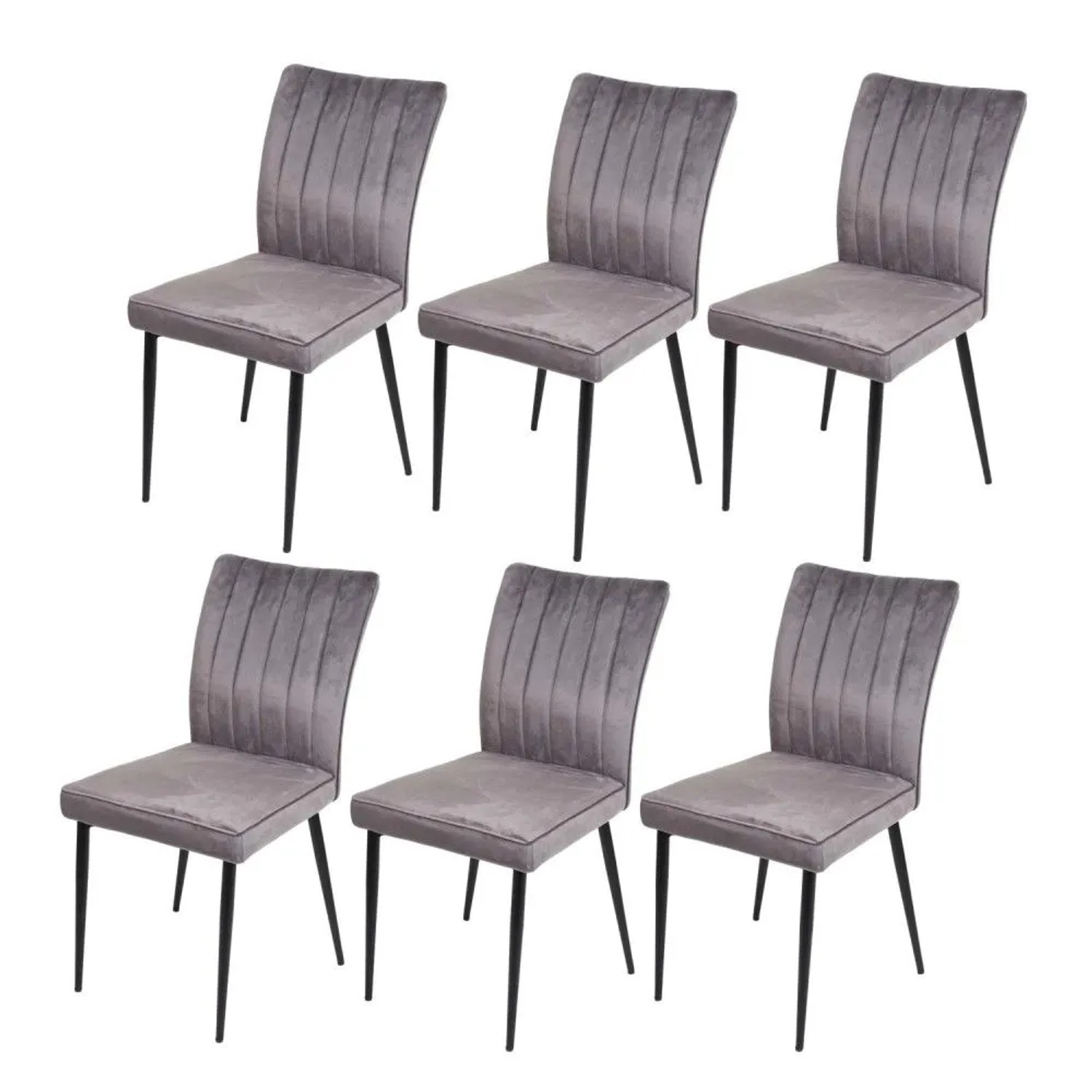 MCW Esszimmerstuhl K16 6er-Set Dunkelgrau