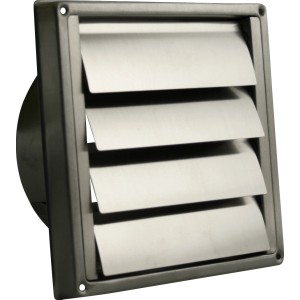 Marley Verschlussklappe aus Edelstahl, 155x155mm, für Lüftungssysteme und Dunstabzugshauben.