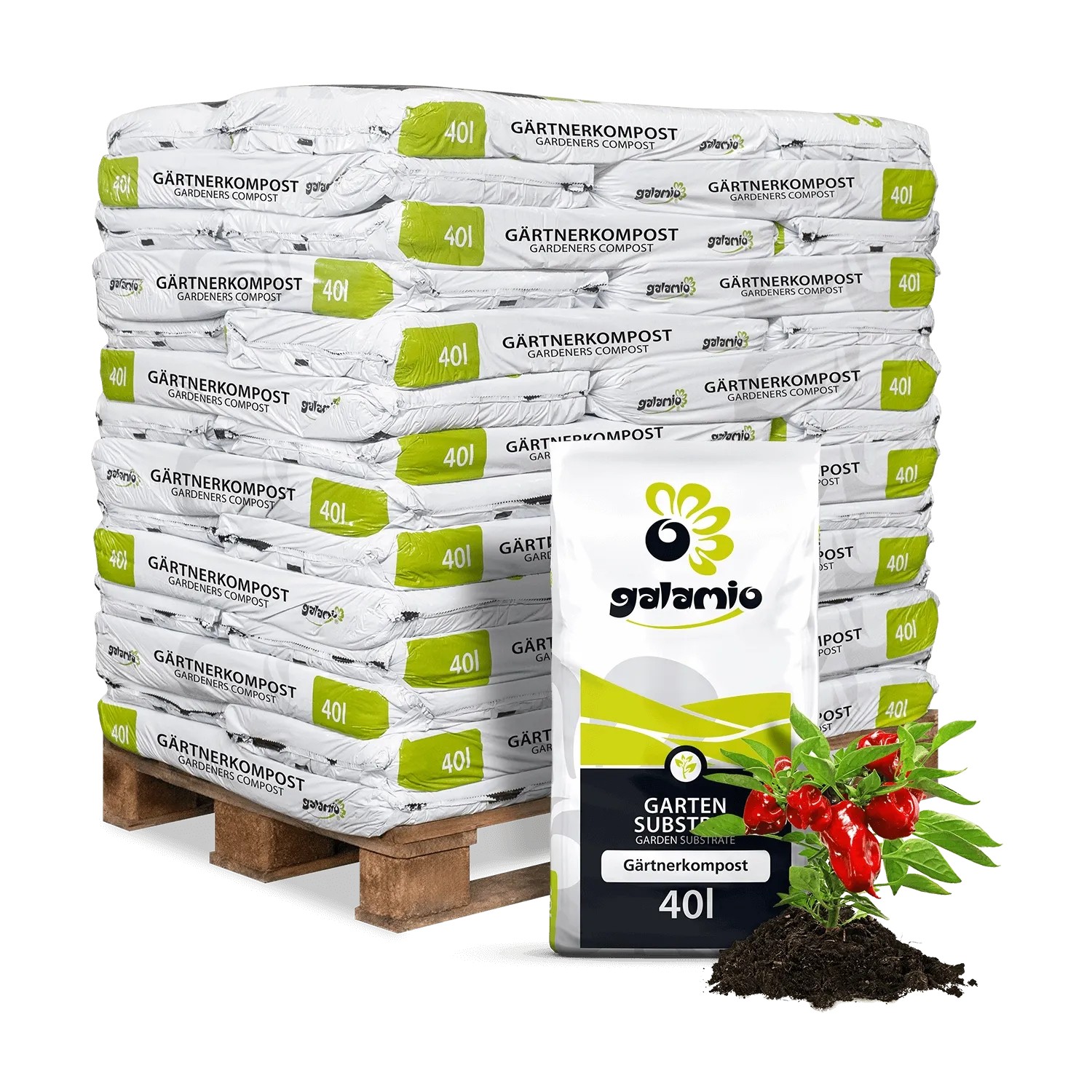 Galamio Gärtnerkompost 40l x 42 Sack 1680l Palette