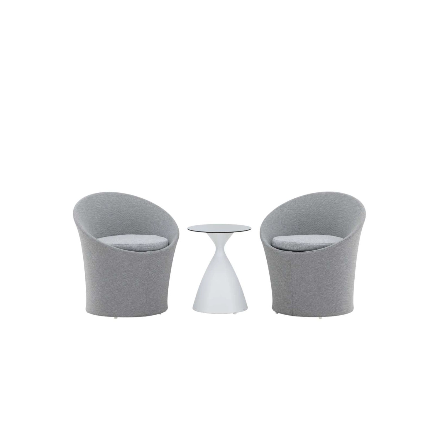 ebuy24 Spoga Garten Lounge Sätze 3 Teile Weiß Grau