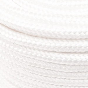 Weißes Bootsseil (12mm, 25m) aus Polypropylen, geeignet für Segelboote und Yachten.