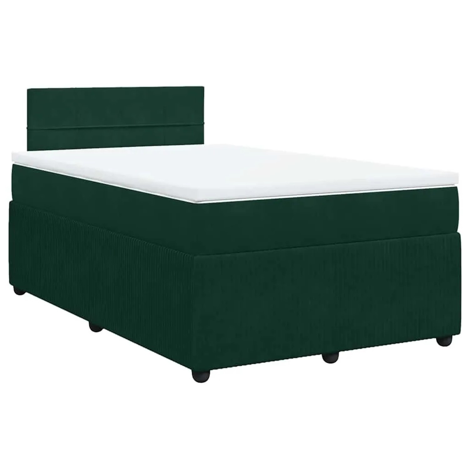 vidaXL Boxspringbett mit Matratze Dunkelgrün 120x190 cm Samt 3289989