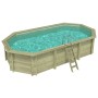 Holzpool ALTANKA Nemo, sandfarbene Folie, Leiter. Gartenpool ohne Beton.