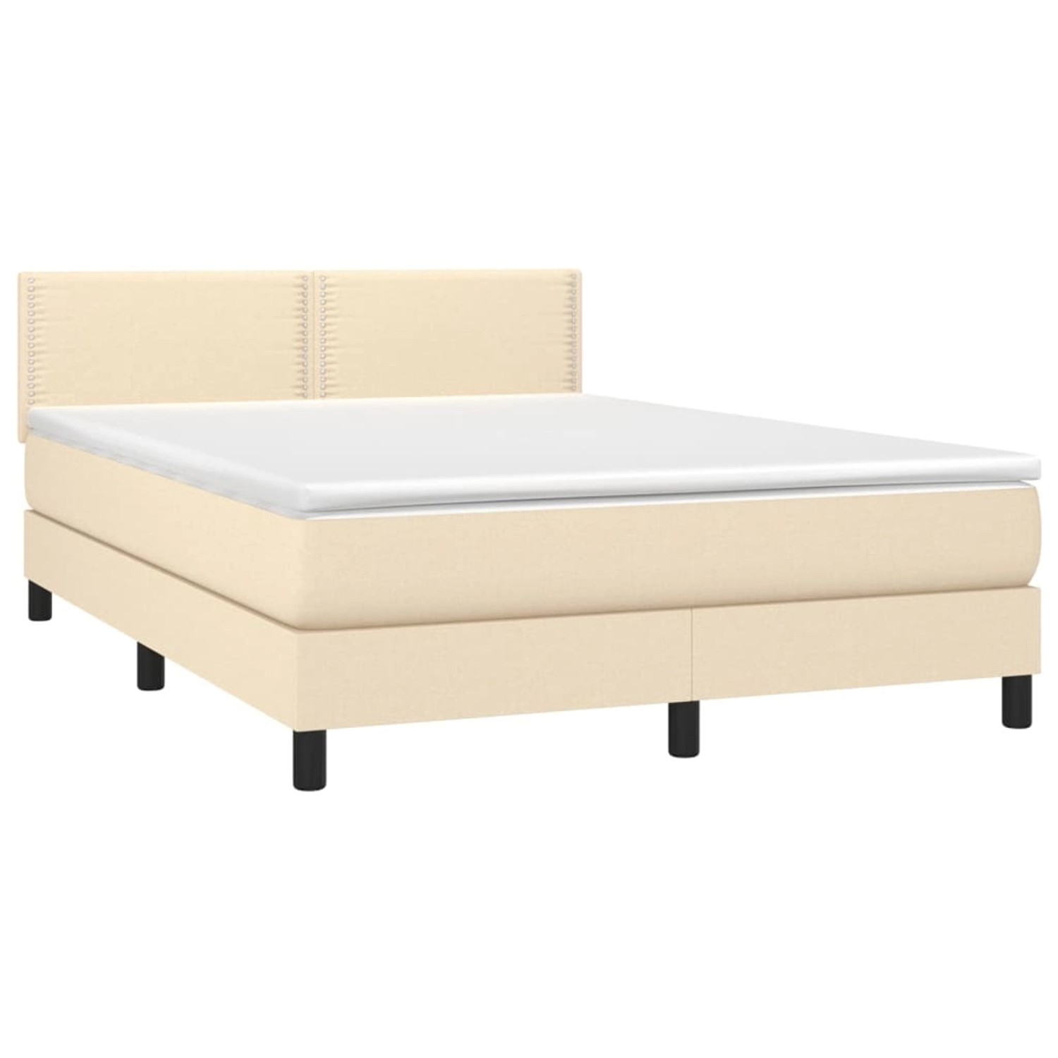 vidaXL Boxspringbett mit Matratze & LED Creme 140x190 cm Stoff 3133074 günstig online kaufen
