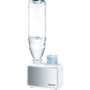Beurer LB 12 Mini-Luftbefeuchter in Weiß mit Wasserflasche. Ideal für Büro und Reise.