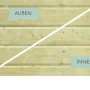 Detailansicht Karibu Holzpool: Kesseldruckimprägnierte Rundprofilhölzer, Innen- und Außenansicht.
