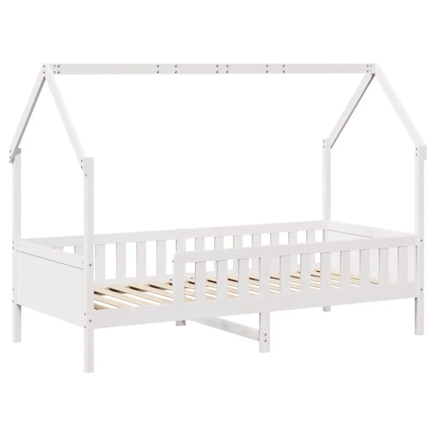 vidaXL Kinderbett Hausbett Weiß 90x190 cm Massivholz Kiefer 850708 günstig online kaufen
