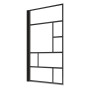 Schulte Badewannenaufsatz ''Atelier 1'' mit mattschwarzem Rahmen und geometrischem Design.