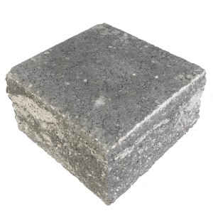 EHL Mauerstein Anzio-Light, Anfang-/End-Halbstein, 25x18x15 cm, grau-anthrazit.