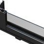 Detailaufnahme: Schwarze Aluminium-Schiebetür mit Glas für Palmako Gartenhaus Andrea.