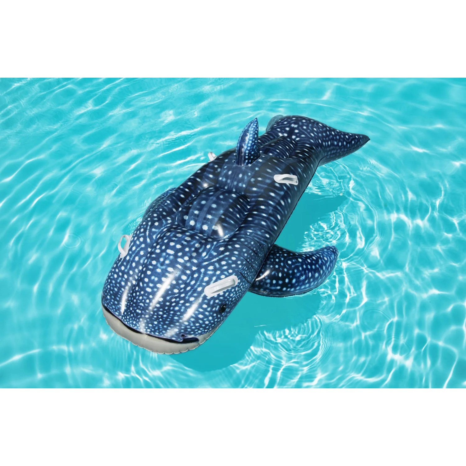 Bestway Schwimmtier Whaletastic Wonders, Walhai Design, blau mit weißen Punkten, für Kinder ab 3 Jahren.