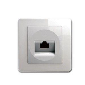 TEM EKONOMIK 1-Fach RJ45 Netzwerkdose Cat5e Weiß UP