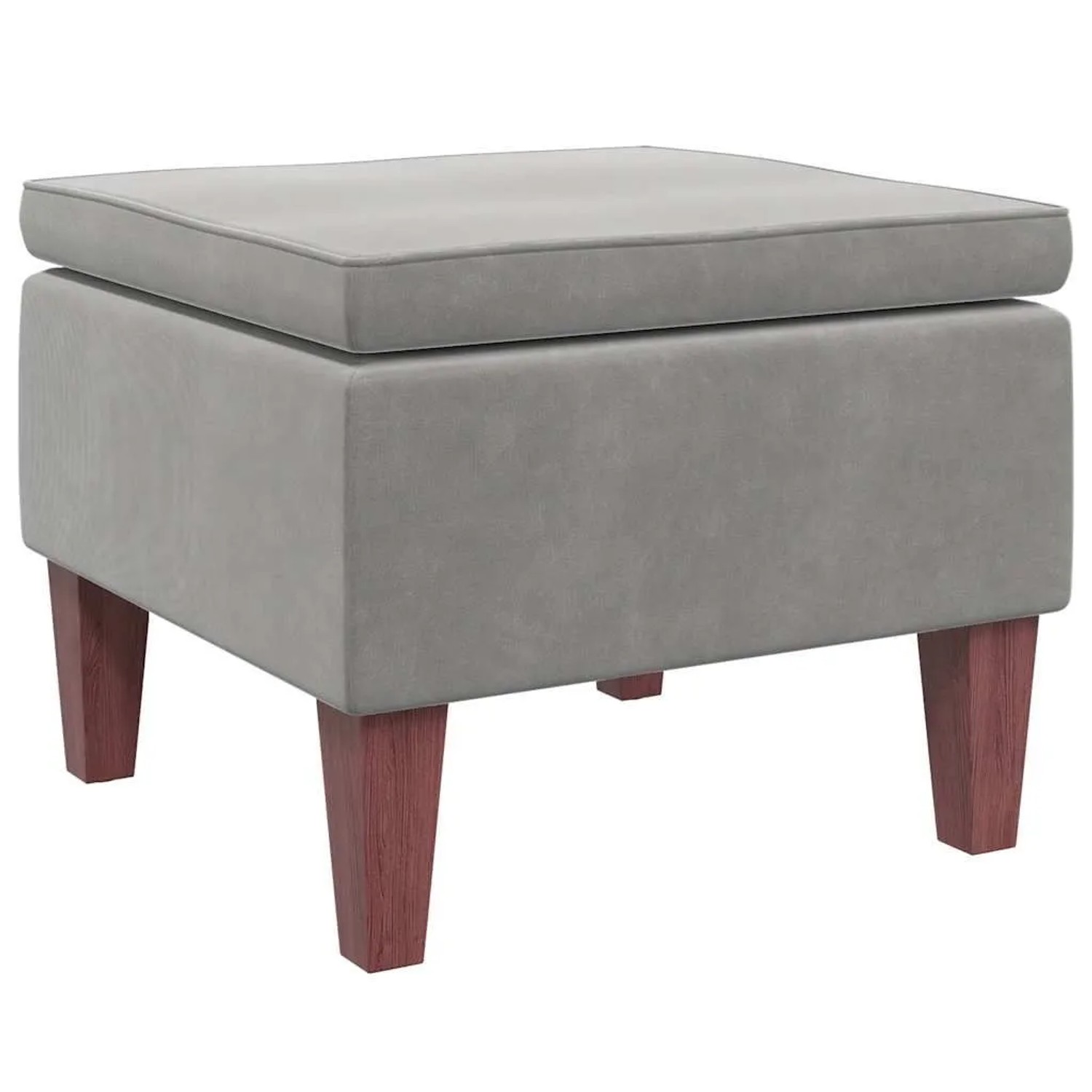 vidaXL Hocker mit Holzbeinen Hellgrau Samt 329457