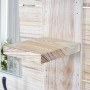MCW Wandgarderobe C89 mit Spiegel, naturbraunes Holz, zwei Ablagen und fünf Haken.