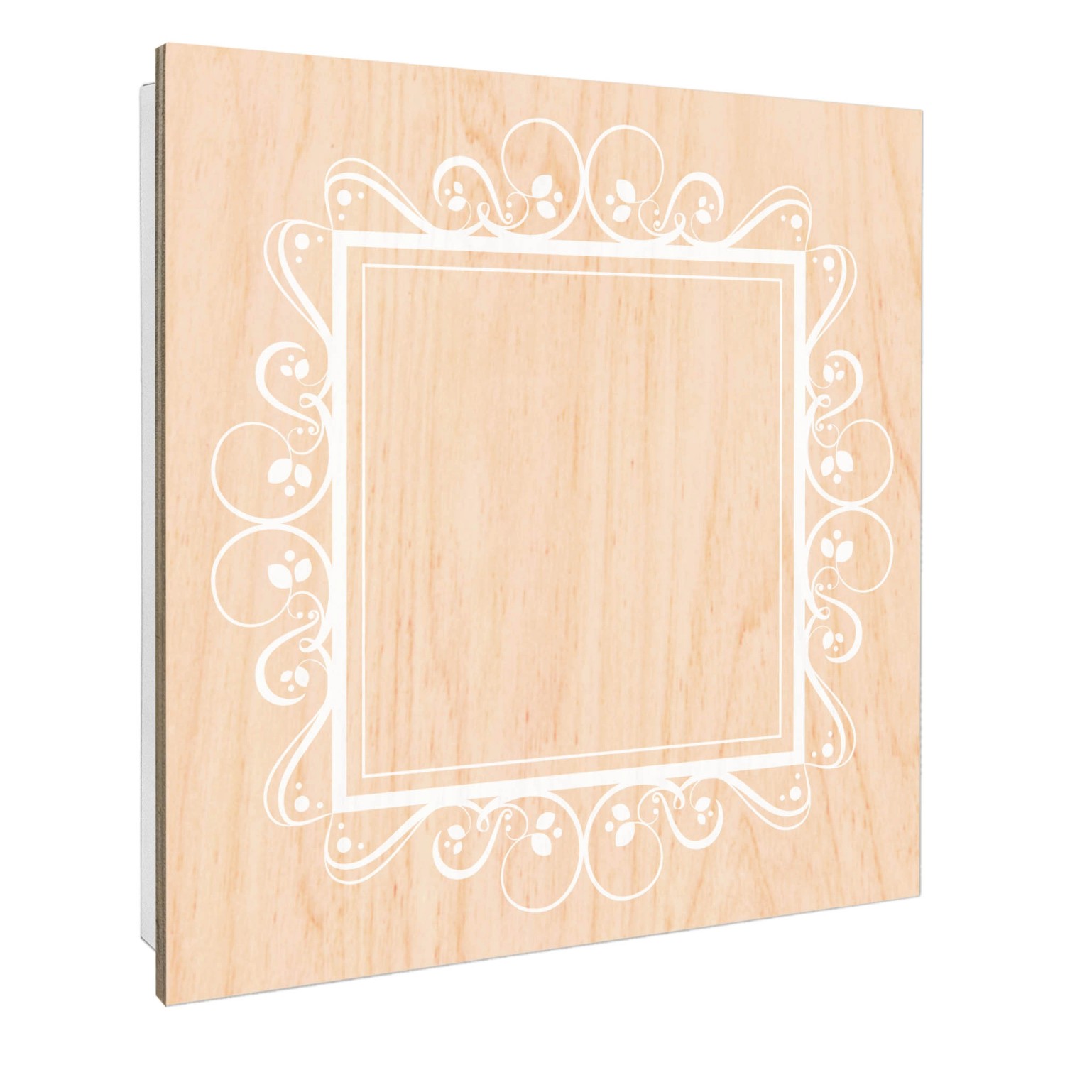 Banjado Schlüsselkasten mit Holzfront 30x30cm Weiß Scharnier Links 50 Haken günstig online kaufen
