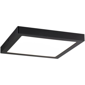 Eckiges, schwarzes Paulmann LED-Panel Abia, 30x30 cm, für Deckenmontage.