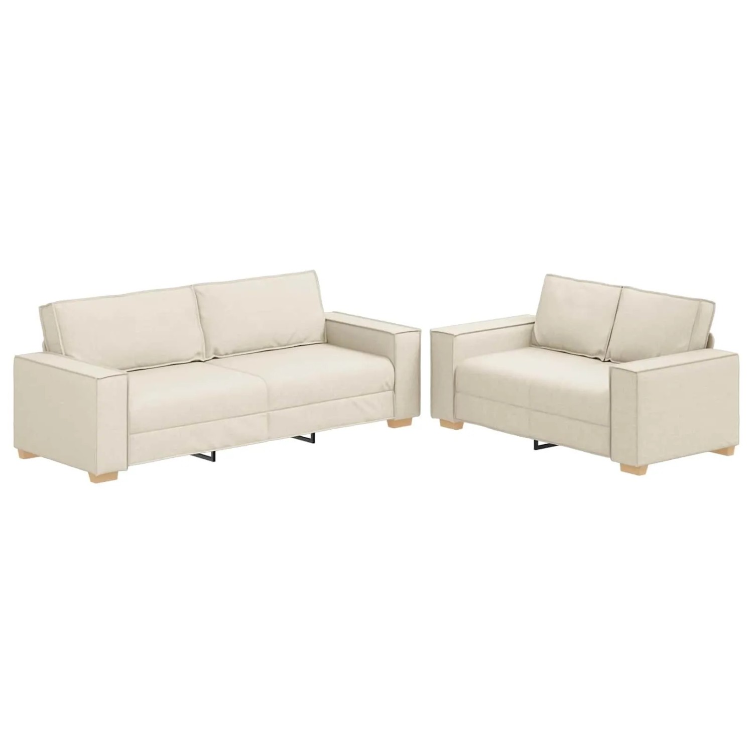 vidaXL Sofa 2 Stk Beige 220 x 80 x 84 cm Leinenmischgewebe 3324686