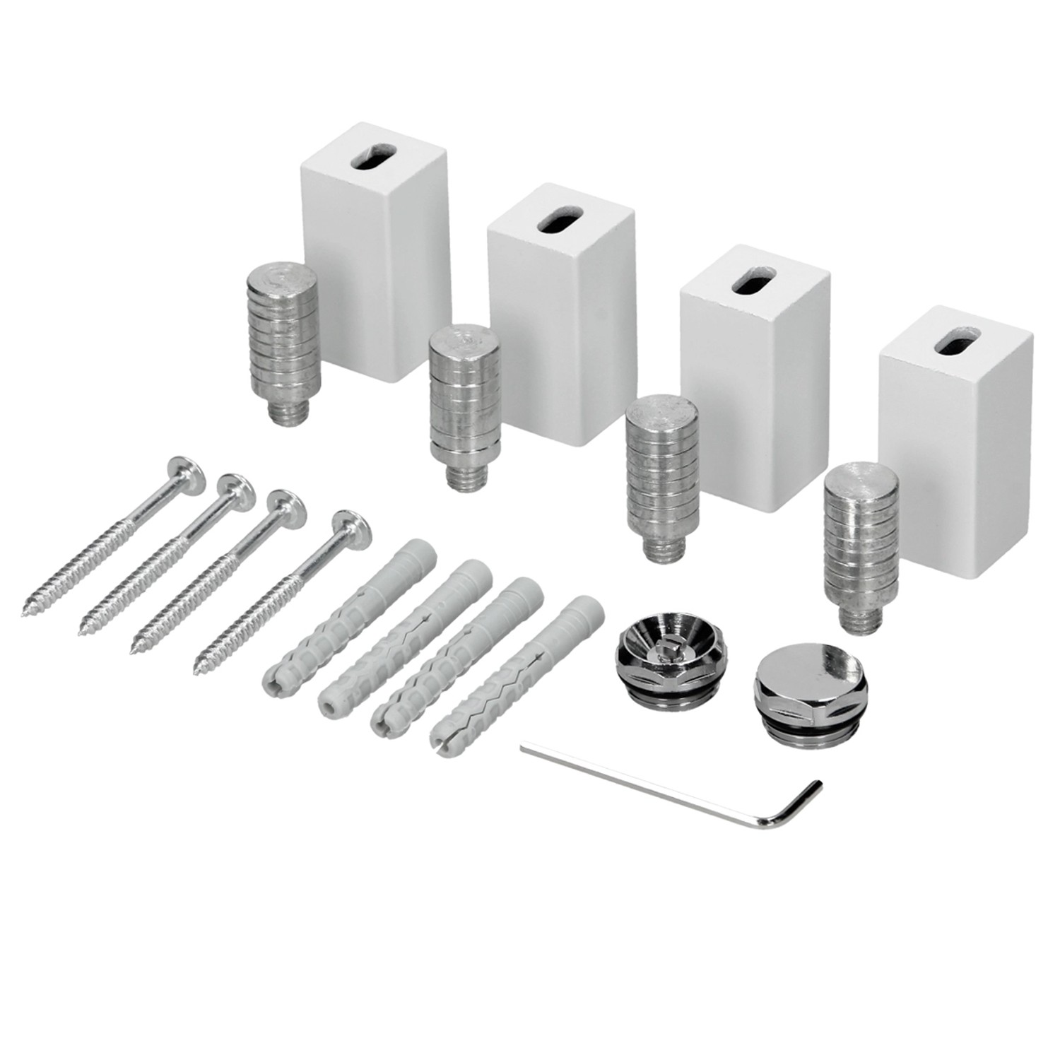 LuxeBath Halterung für Badheizkörper, weiß, mit Montagematerial (Dübel, Schrauben, Halterungen).