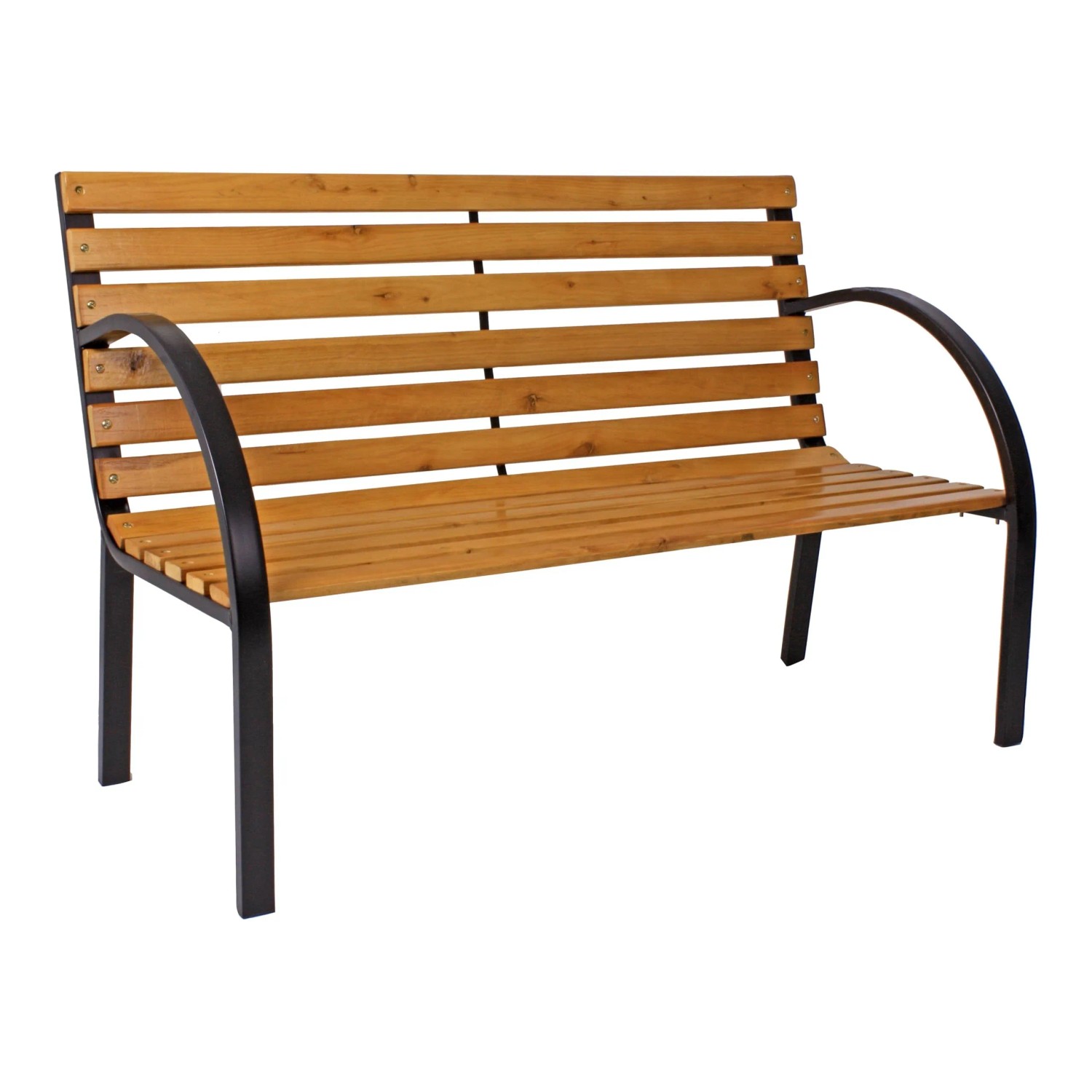 DELUKE Parkbank TOM 122cm Breit Tanne Natur Gartenbank Wetterfest Terrassenbank Sitzbank Outdoor