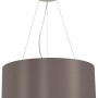 Moderne Eglo Pendelleuchte Maserlo, 3-flammig, Cappuccino-farbener Stoffschirm mit goldener Innenseite.