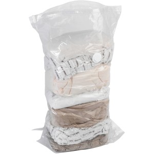 Wenko Vakuumbeutel Cube L (70x100x35cm) mit Textilien, platzsparende Aufbewahrung.