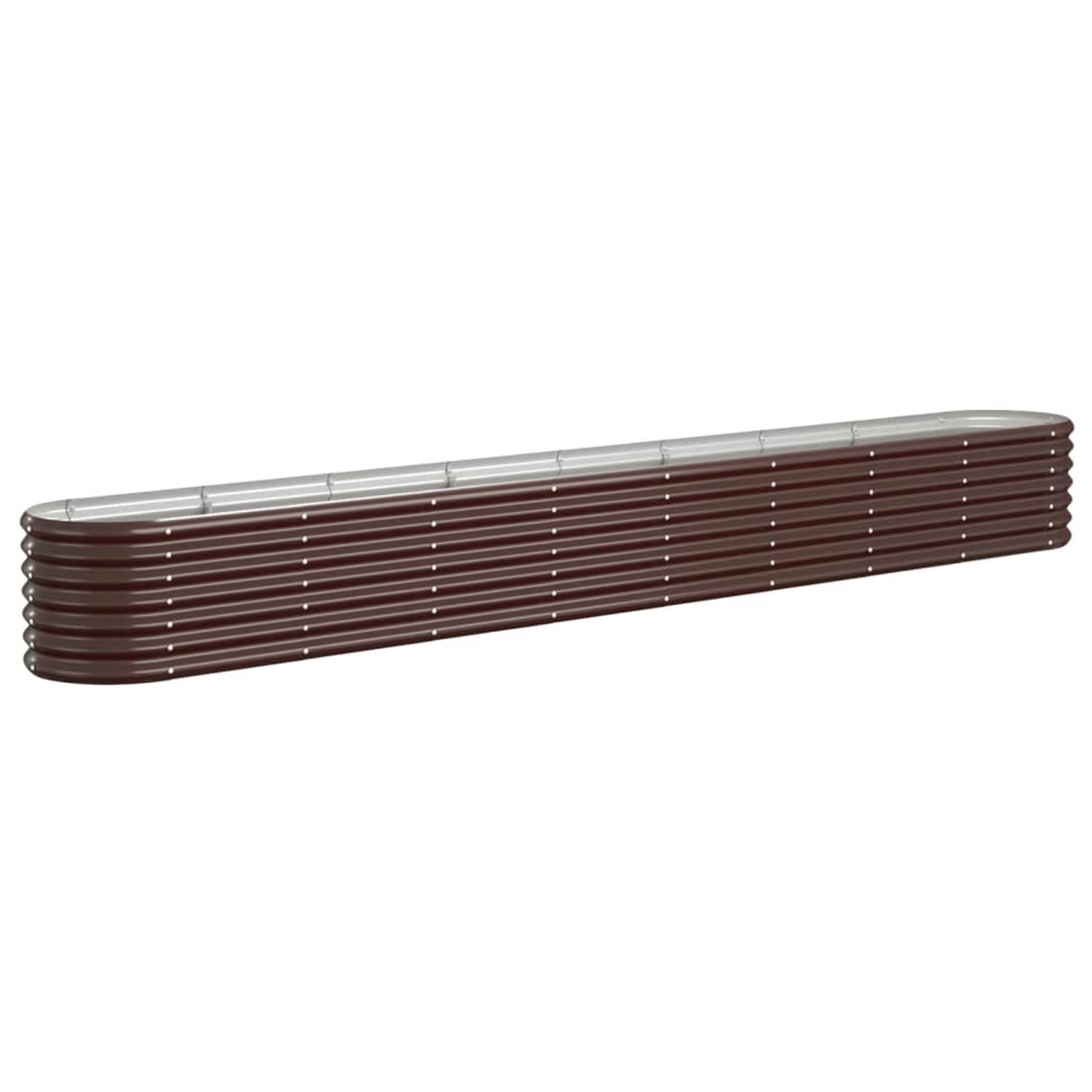 furnicato Hochbeet Pulverbeschichteter Stahl 332x40x36 cm Braun