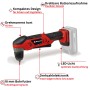 Einhell Akku-Winkelbohrmaschine TE-AD 18 Li-Solo, rot/schwarz, mit drehbarer Batterieaufnahme und LED-Licht.