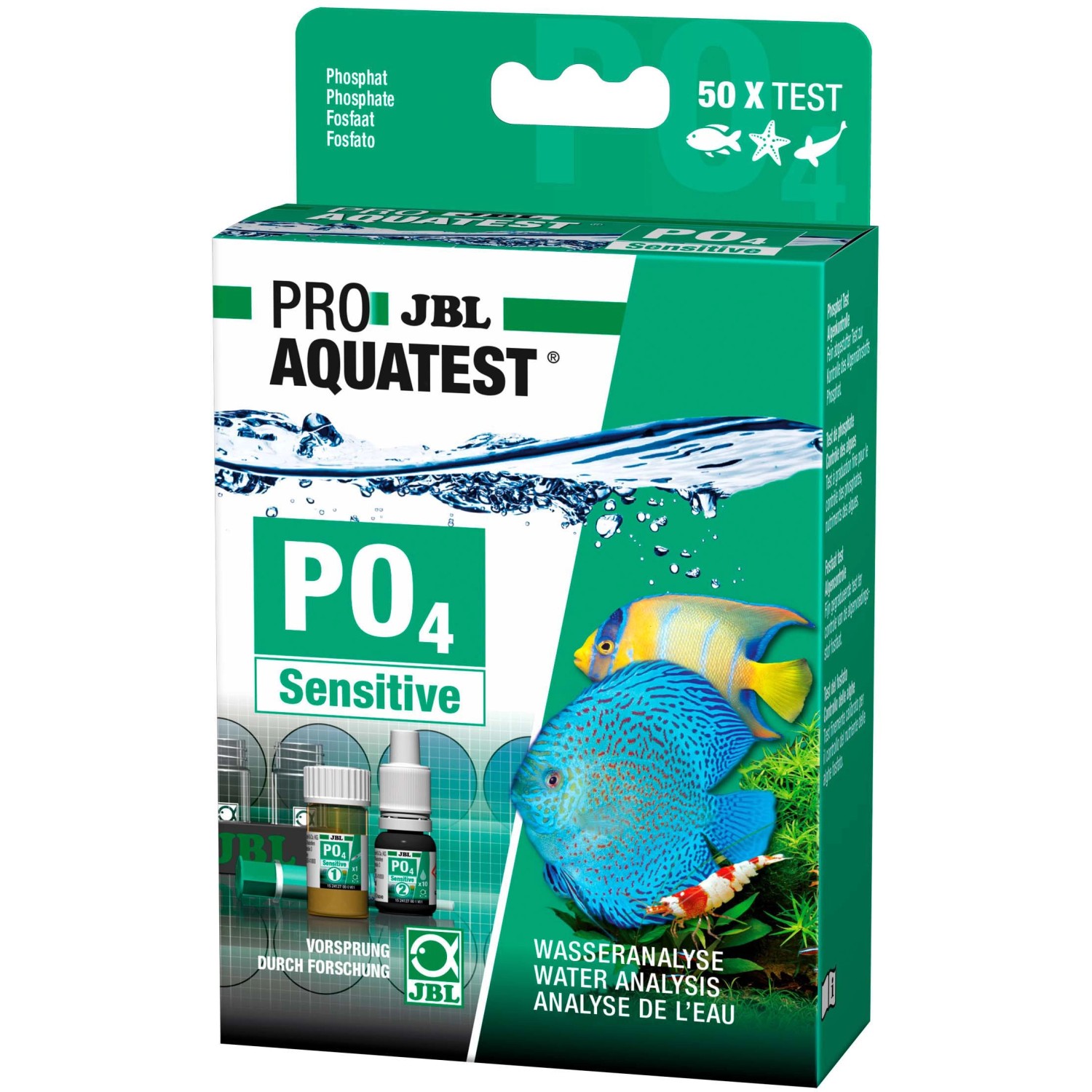 JBL ProAquaTest PO4 Phosphat Sensitiv, Wassertest für Aquarien zur Phosphat-Bestimmung.
