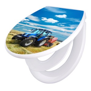 Banjado Familien WC-Sitz mit Traktor Motiv. Klodeckel mit integriertem Kindersitz und Absenkautomatik.