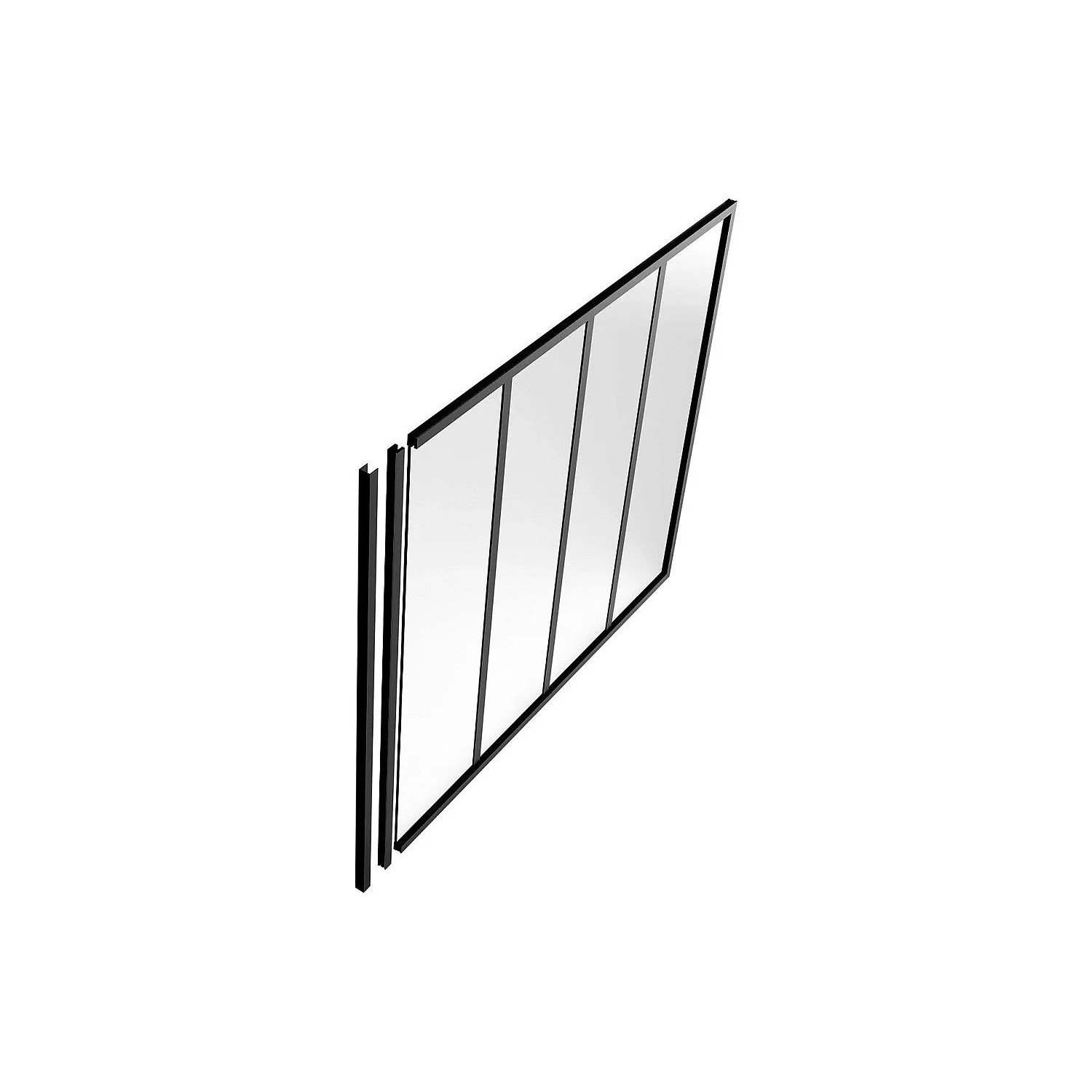 Vente-unique Zubehör Für Glaswände Bayview Schwarz 2.3 Cm