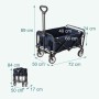 Relaxdays Bollerwagen Stahl Blau Faltbar Höhenverstellbar 64 cm x 50 cm x 72 cm 6,5 kg_4