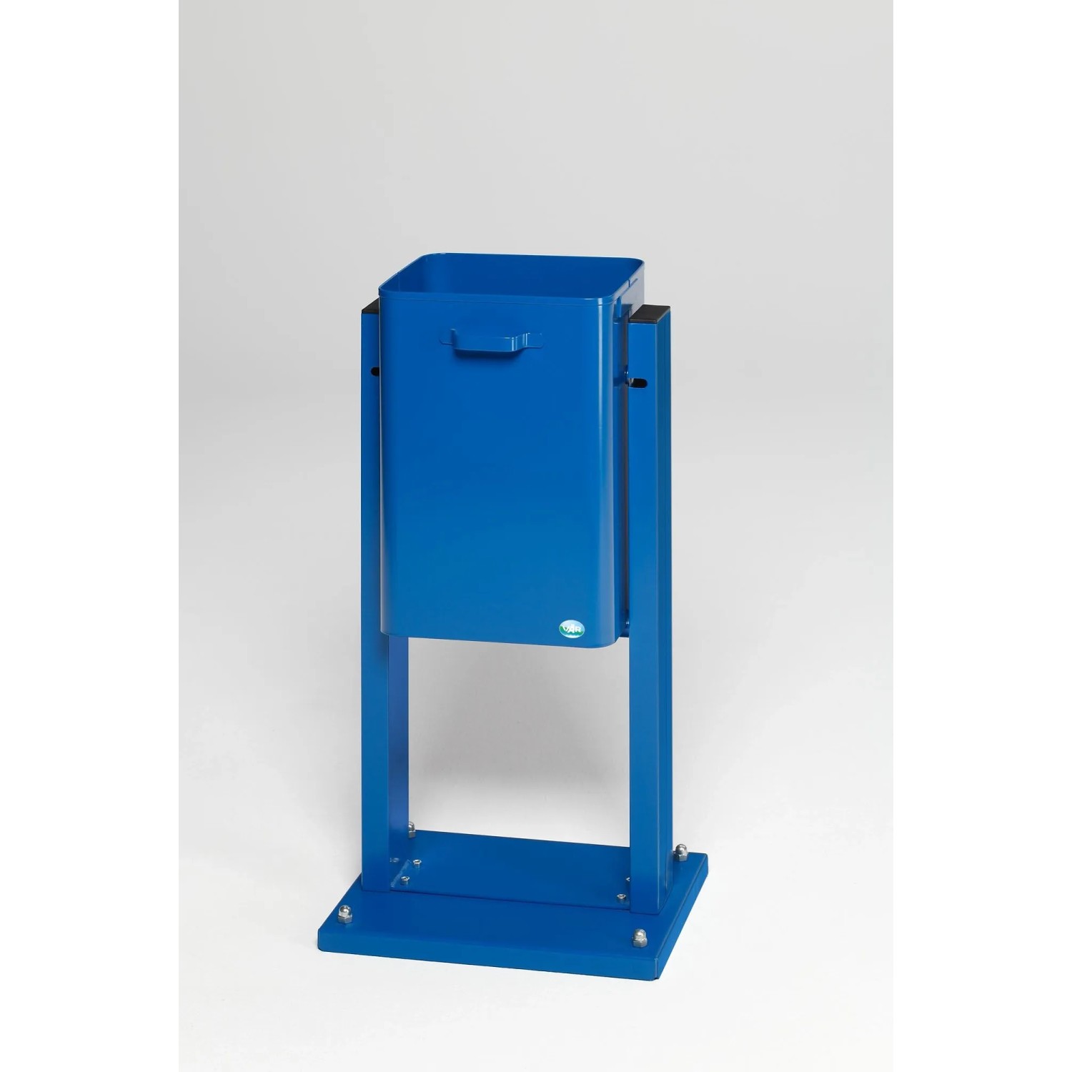 PROREGAL Klassischer Eckiger Abfallsammler Für Außenbereich Mit Bodenplatte HxBxT 89 x 43 x 31,5 cm Blau