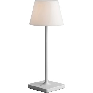 Weiße Eco-Light LED Akku Tischleuchte Jammin für den Außenbereich, dimmbar.