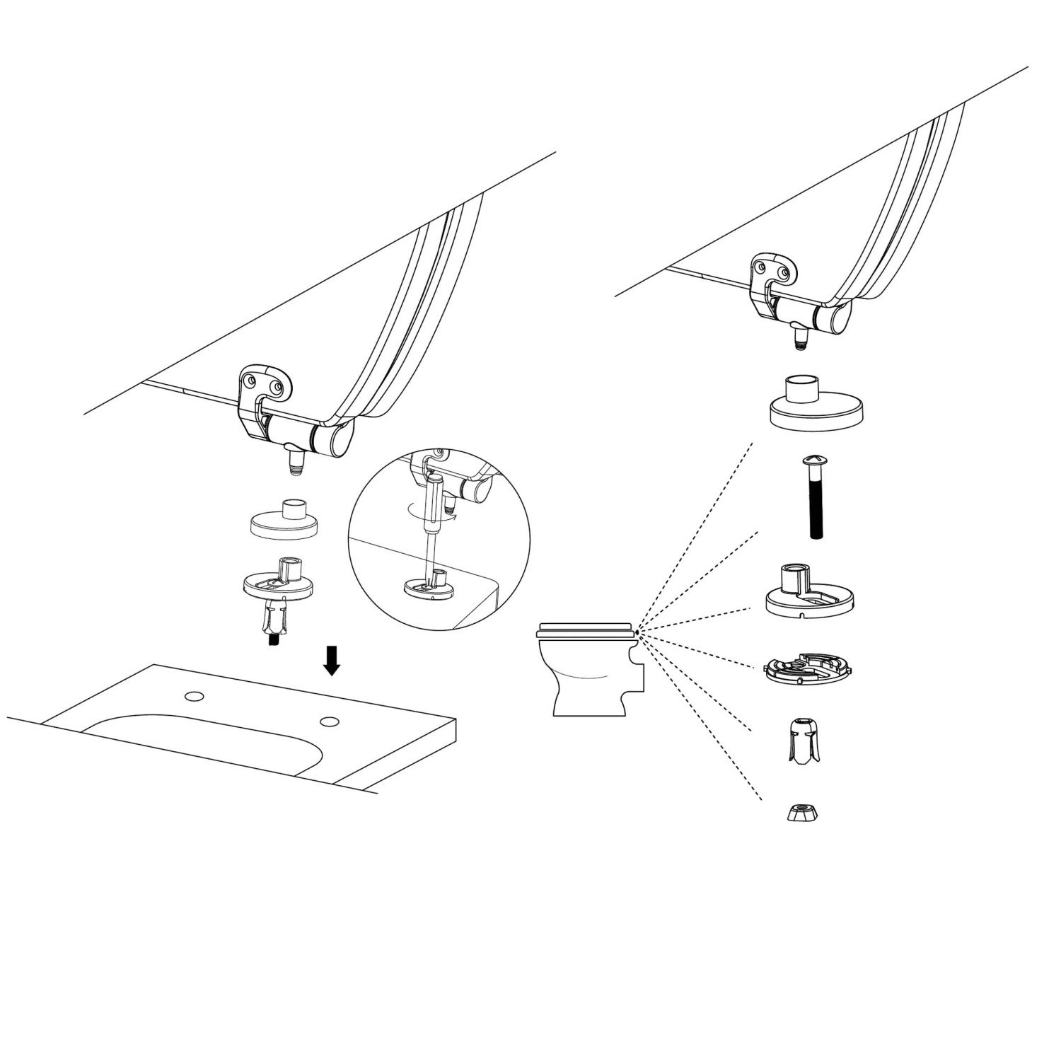 Montageanleitung: baliv WC-Sitz Kunene mit Absenkautomatik und Quick-Release Funktion.