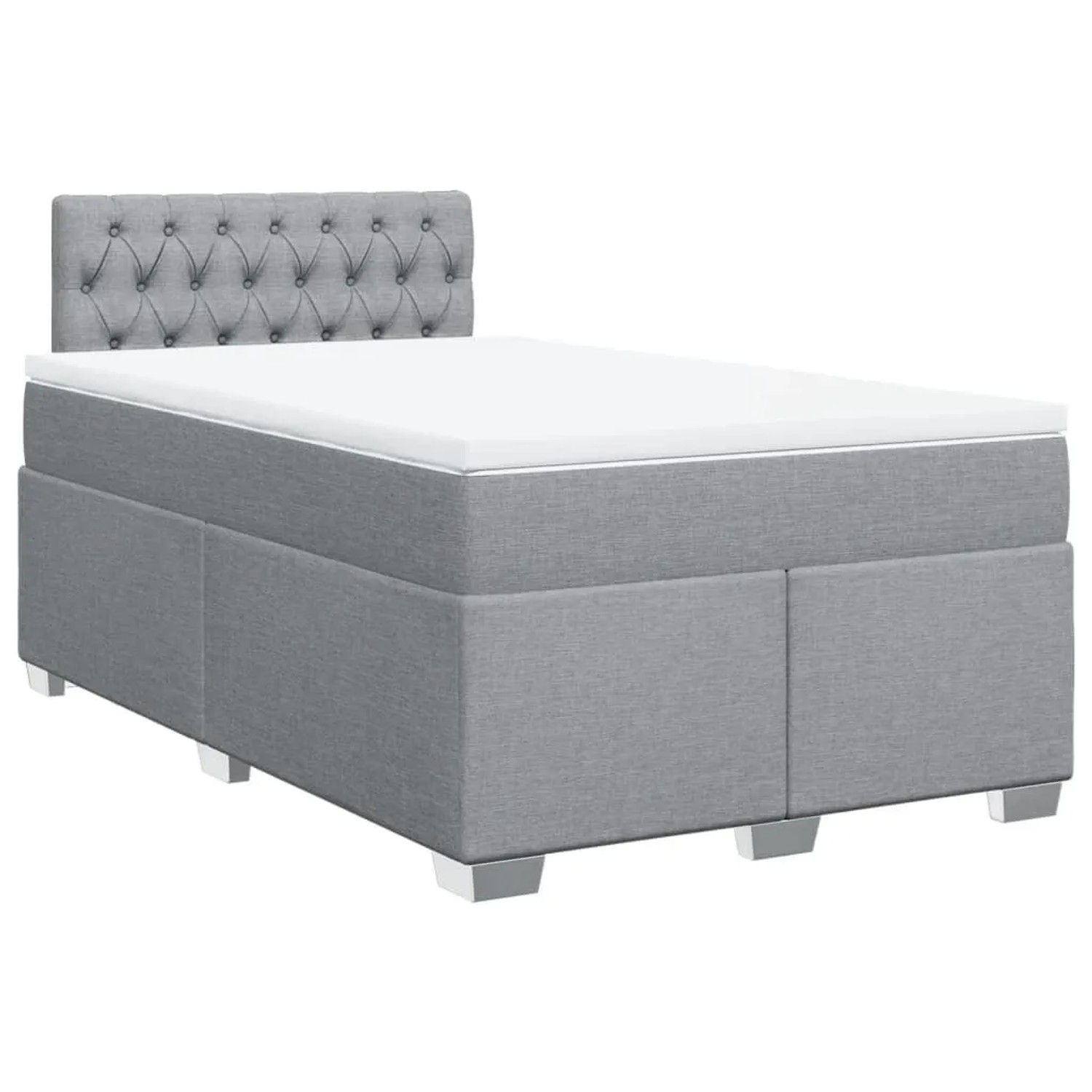 vidaXL Boxspringbett mit Matratze Hellgrau 120x200 cm Stoff 3288162