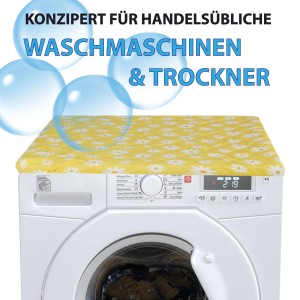 Bestlivings Waschmaschinenbezug Daisy Gelb 60x60cm auf Waschmaschine