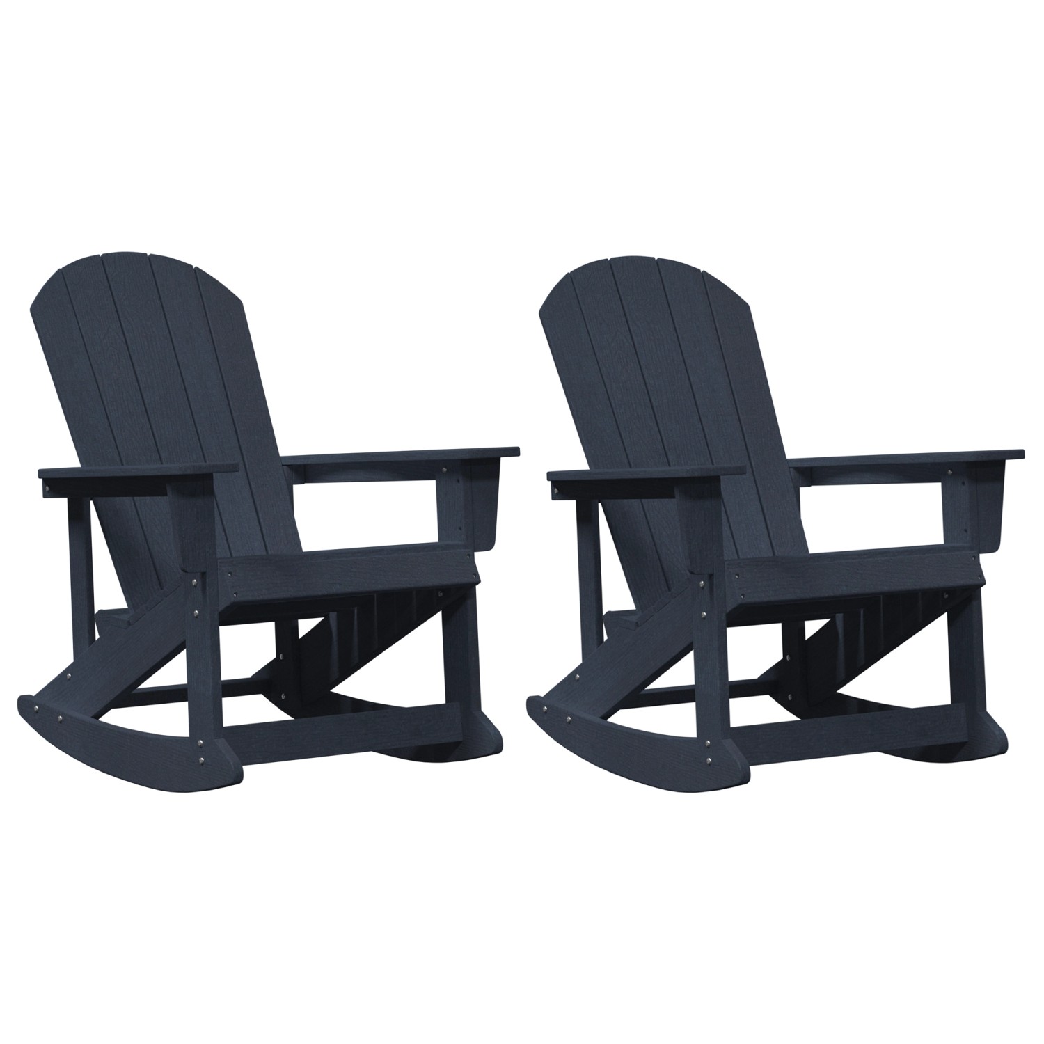 vidaXL Adirondack Schaukelstühle 2-Tlg Marineblau HDPE 3335835 günstig online kaufen