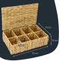 HMF 37290-33CM Teebox Teebeutel Geflochten Wasserhyazinthe Tee Aufbewahrungsbox 8 Großen Fächern 33 x 21 x 10 cm_4