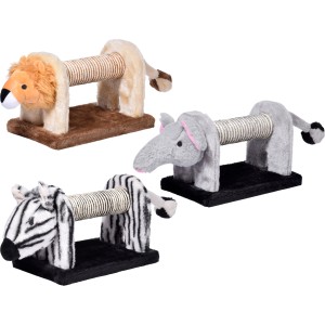 Dobar 3er-Set Kratztiere: Zebra, Elefant, Löwe. Kratzbaum für Katzen zur Krallenpflege und zum Spielen.
