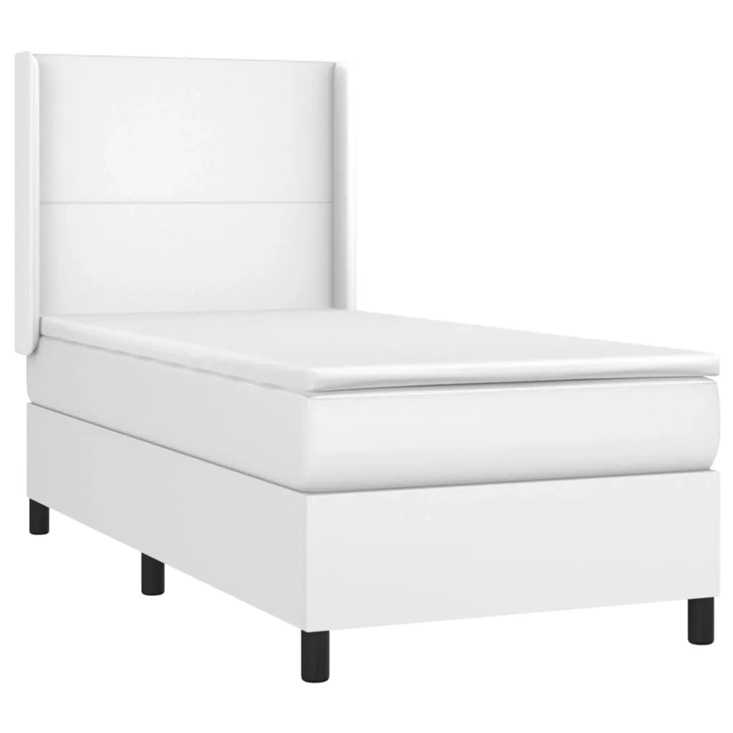 vidaXL Boxspringbett mit Matratze & LED Weiß 100x200 cm Kunstleder 3139248 günstig online kaufen