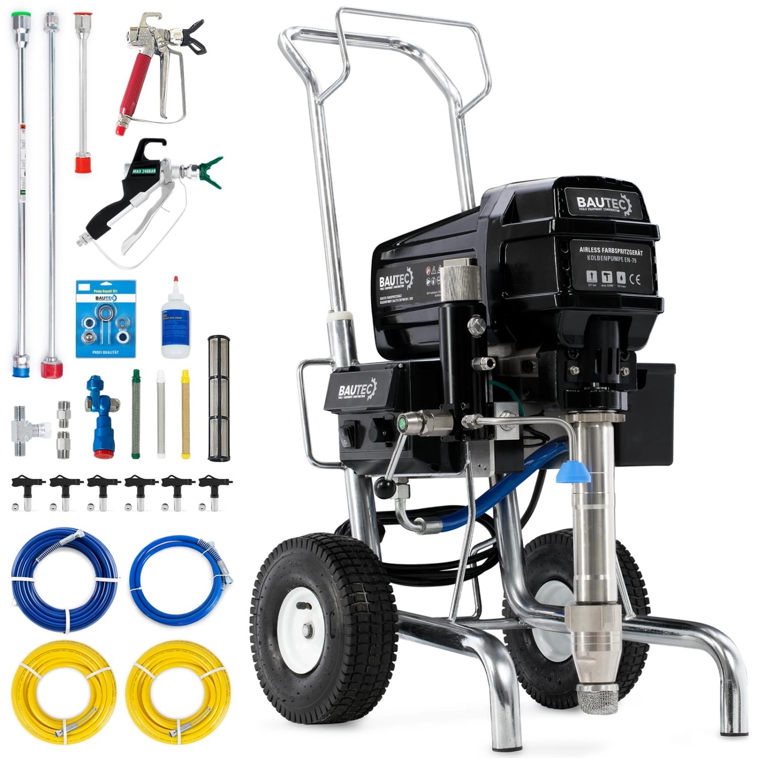 BAUTEC Airless Farbsprühgerät EN-79 mit Kolbenpumpe Förderleistung bis 8,3 günstig online kaufen