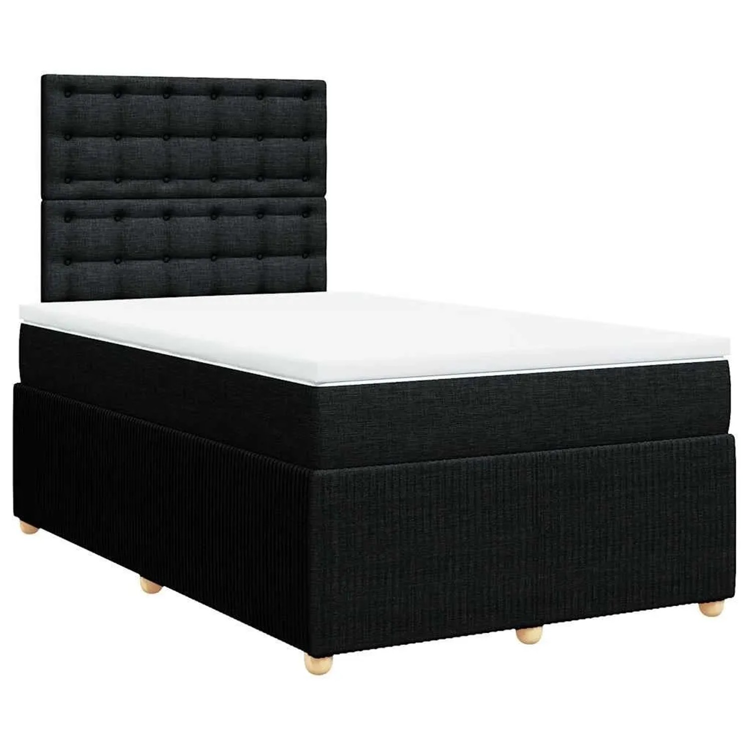 vidaXL Boxspringbett mit Matratze Schwarz 120x190 cm Stoff 3292011 günstig online kaufen