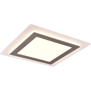 Moderne, eckige Trio LED Deckenleuchte Morgan in Nickel matt, Lichtfarbe einstellbar.