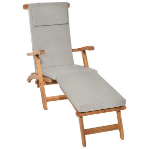 Hellgraue Beautissu Loftlux DC Deckchair Auflage 175x45x5cm für optimalen Sitzkomfort.