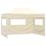 Cremefarbenes vidaXL Partyzelt, 3x4m, mit Seitenwänden und Stahlrahmen für Outdoor-Events.