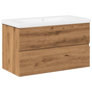 vidaXL Waschbeckenunterschrank mit Einbaubecken Artisan-Eiche 3328924