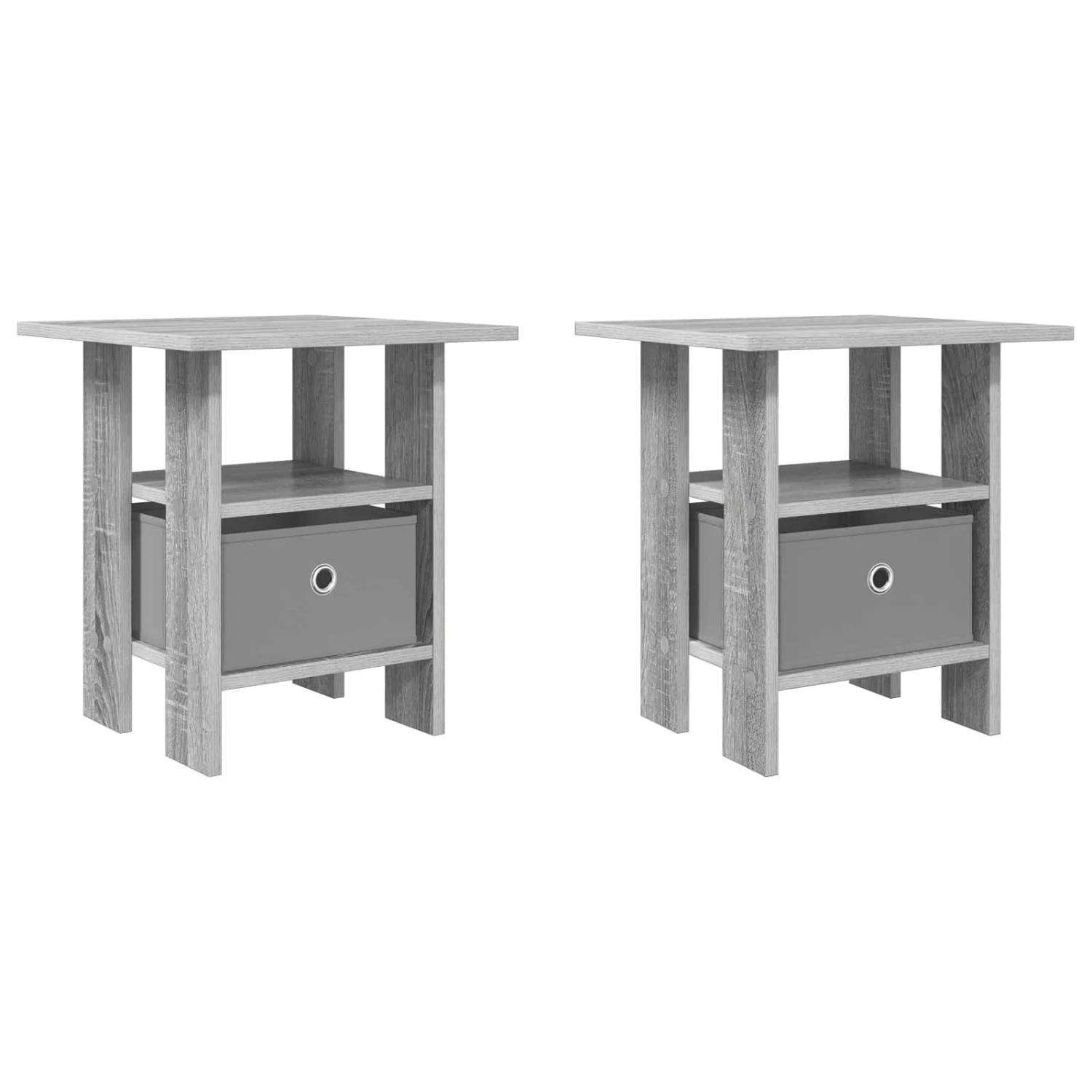vidaXL Nachttisch 2 Stk Graues Sonoma 41 x 40 x 45 cm Holzwerkstoff 8000431