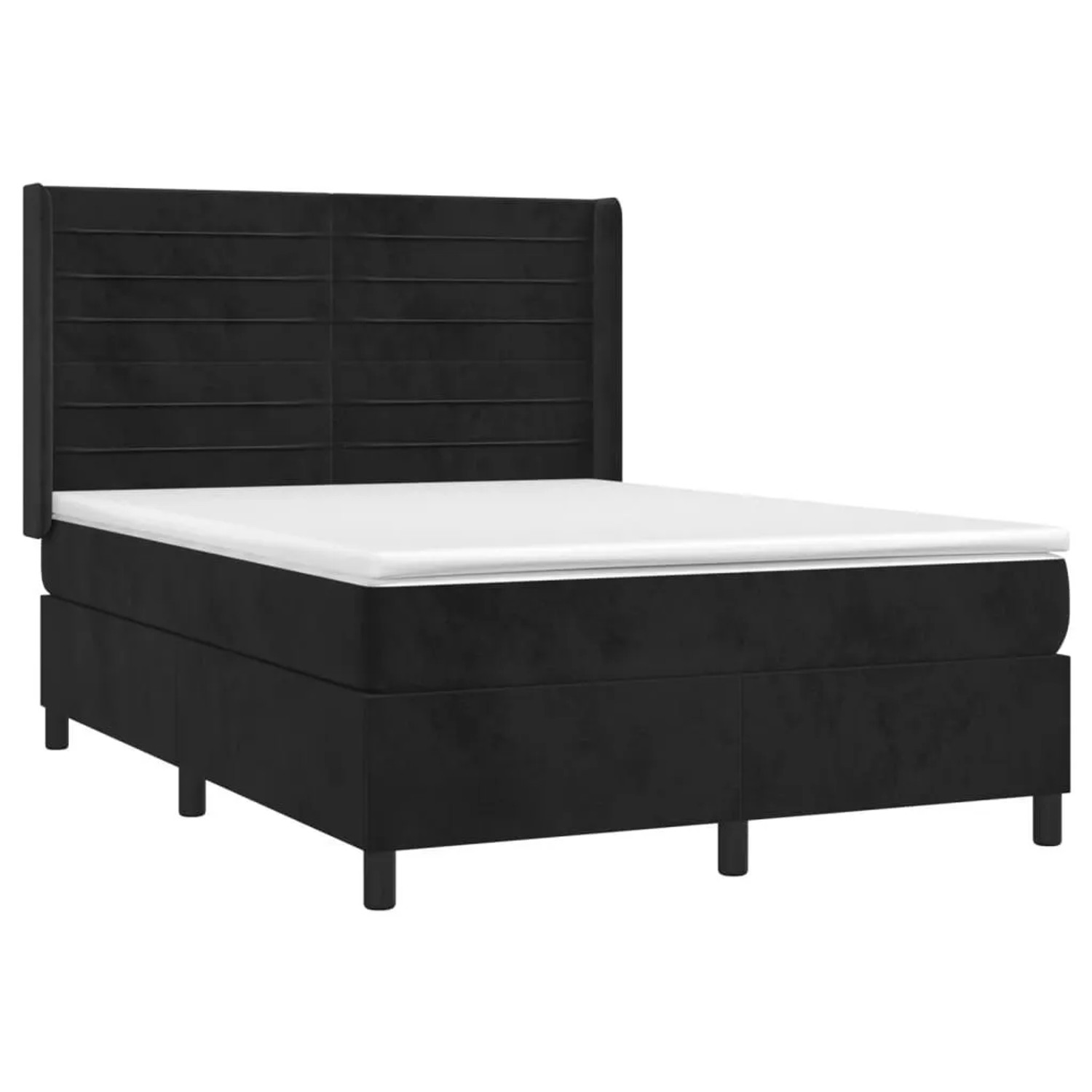 vidaXL Boxspringbett mit Matratze Schwarz 140x190 cm Samt 3132737 günstig online kaufen