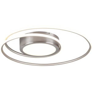 Moderne LED-Deckenleuchte Yava, 56W, Nickel matt, dimmbar und mit einstellbarer Lichtfarbe.